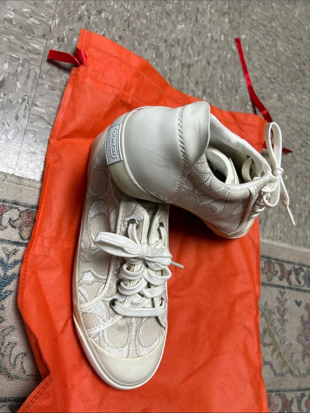 Coach Beige Signature Canvas Sneakers